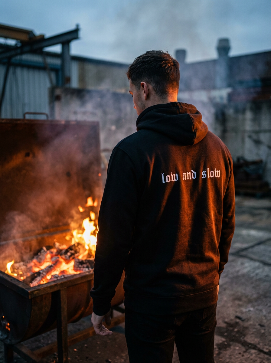 barbecue outlaws hoodie I black